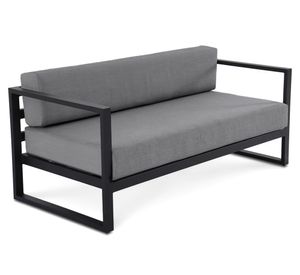 Sofá 2 cuerpos Montego OLE tela gris oscuro/gris