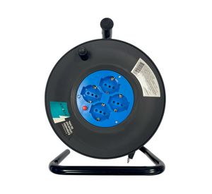 Carrete alargador 4 posiciones schuko 30 m 10A 250V negro