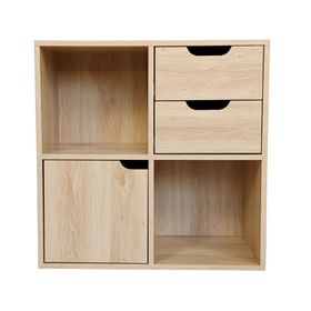 Estante Leo natural 1 puerta 2 cajones