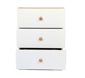 Velador York natural/blanco 3 cajones