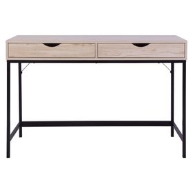 Escritorio Oregón negro/natural 2 cajones