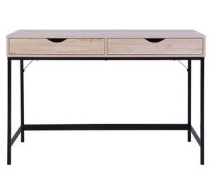 Escritorio Oregón negro/natural 2 cajones
