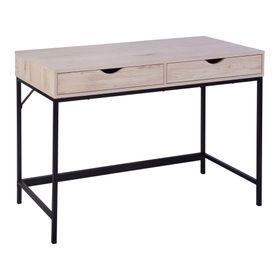 Escritorio Oregón negro/natural 2 cajones