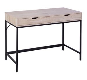 Escritorio Oregón negro/natural 2 cajones
