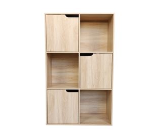 Estante Leo natural 3 puertas 3 espacios