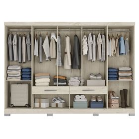 Clóset Viena crema 10 puertas 2 cajones 2 zapateras