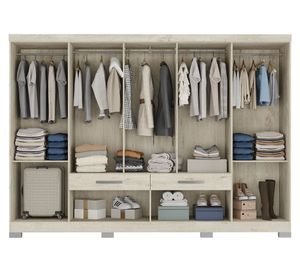 Clóset Viena crema 10 puertas 2 cajones 2 zapateras