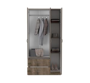 Clóset 3 puertas 2 cajones Austral bellota/blanco 180.4x90x47 cm