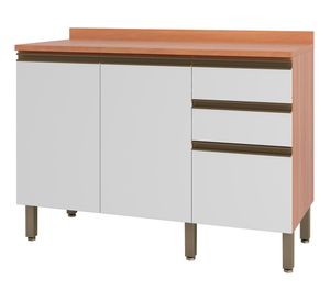 Base mueble cocina Macadamia blanco/canela 2 puertas 3 cajones