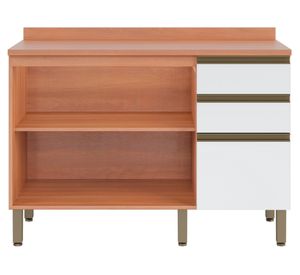 Base mueble cocina Macadamia blanco/canela 2 puertas 3 cajones