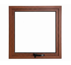 Ventana Línea 42 aluminio madera 60x60 cm