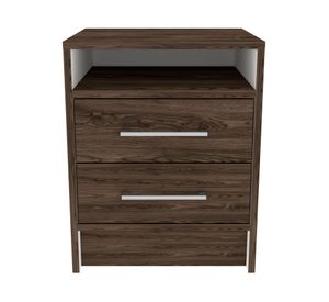 Velador Éter 2 cajones milan/blanco