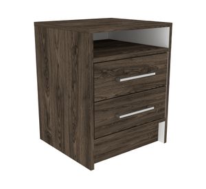 Velador Éter 2 cajones milan/blanco