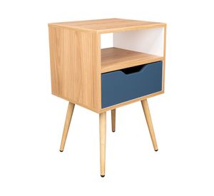 Velador Otom 1 cajón fresno europeo/kronos Azul