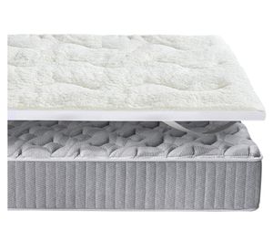 Topper colchón Sherpa liso blanco 1.5 plazas