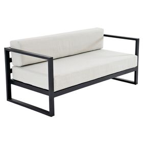 Sofá 2 cuerpos Montego OLE tela negro/beige