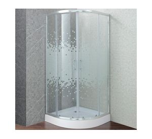 Shower door curvo Mosaic blanco 90x90 cm