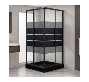 Shower door Recto Style negro 90x90 cm