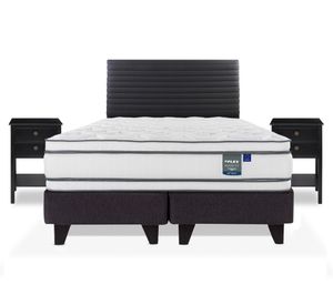 Cama Europea Majesty king respaldo Modern + 2 veladores Rover