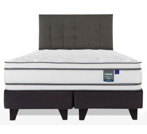 Cama Europea Majesty 2 plazas base dividida + respaldo Design grafito