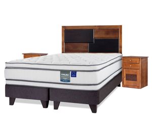 Cama Europea Majesty 2 plazas base dividida respaldo + 2 veladores Colonia