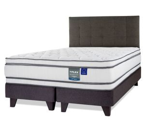Cama Europea Majesty 2 plazas base dividida + respaldo Design grafito