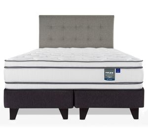 Cama Europea Majesty súper king + respaldo Design gris