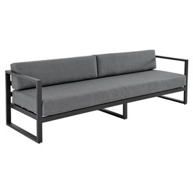 Sofá 3 cuerpos Montego Ole tela gris oscuro