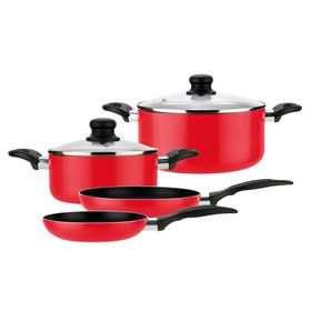 Batería cocina Gourmet rojo 6 Piezas