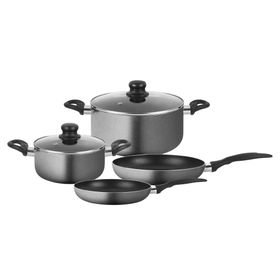 Batería de cocina 24/18 cm Gourmet gris 6 piezas