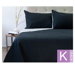 Quilt Bicolor Origins negro/gris claro King