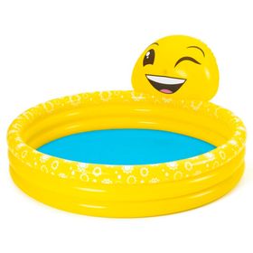 Piscina inflable 3 Anillos Emoji lanza agua 69x144 cm
