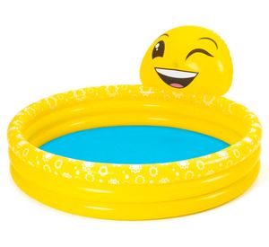 Piscina inflable 3 Anillos Emoji lanza agua 69x144 cm