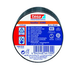 Cinta aislante Electrical insulating tape 25 m 38 mm negro
