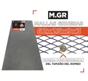 Malla gruesa 62x25x9x3 acero 1x2 m