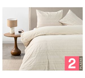 Funda de plumón Stripe beige 2 plazas