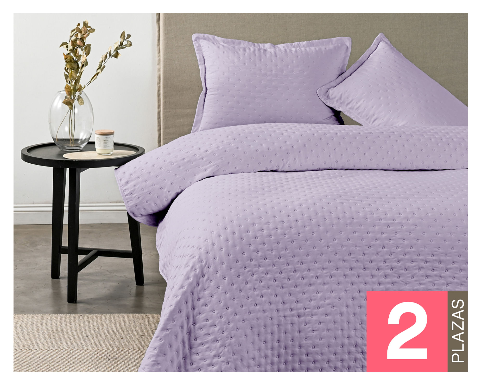 American Family Quilt Dots malva 2 plazas