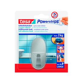 Gancho autoadhesivo metálico Ovalado gris