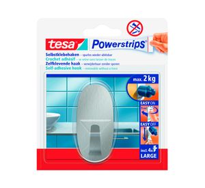 Gancho autoadhesivo metálico Ovalado gris