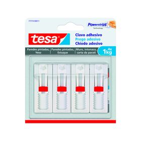 Cinta clavo autoadhesivo Superficies delicadas blanco 4 un