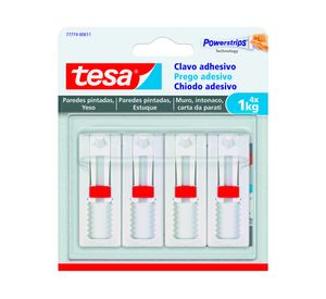 Cinta clavo autoadhesivo Superficies delicadas blanco 4 un