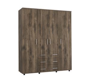 Clóset 4 puertas 3 cajones Fontan 179x150x49.3 cm bellota/blanco