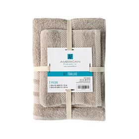 Set toalla beige 2 piezas