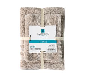 Set toalla beige 2 piezas