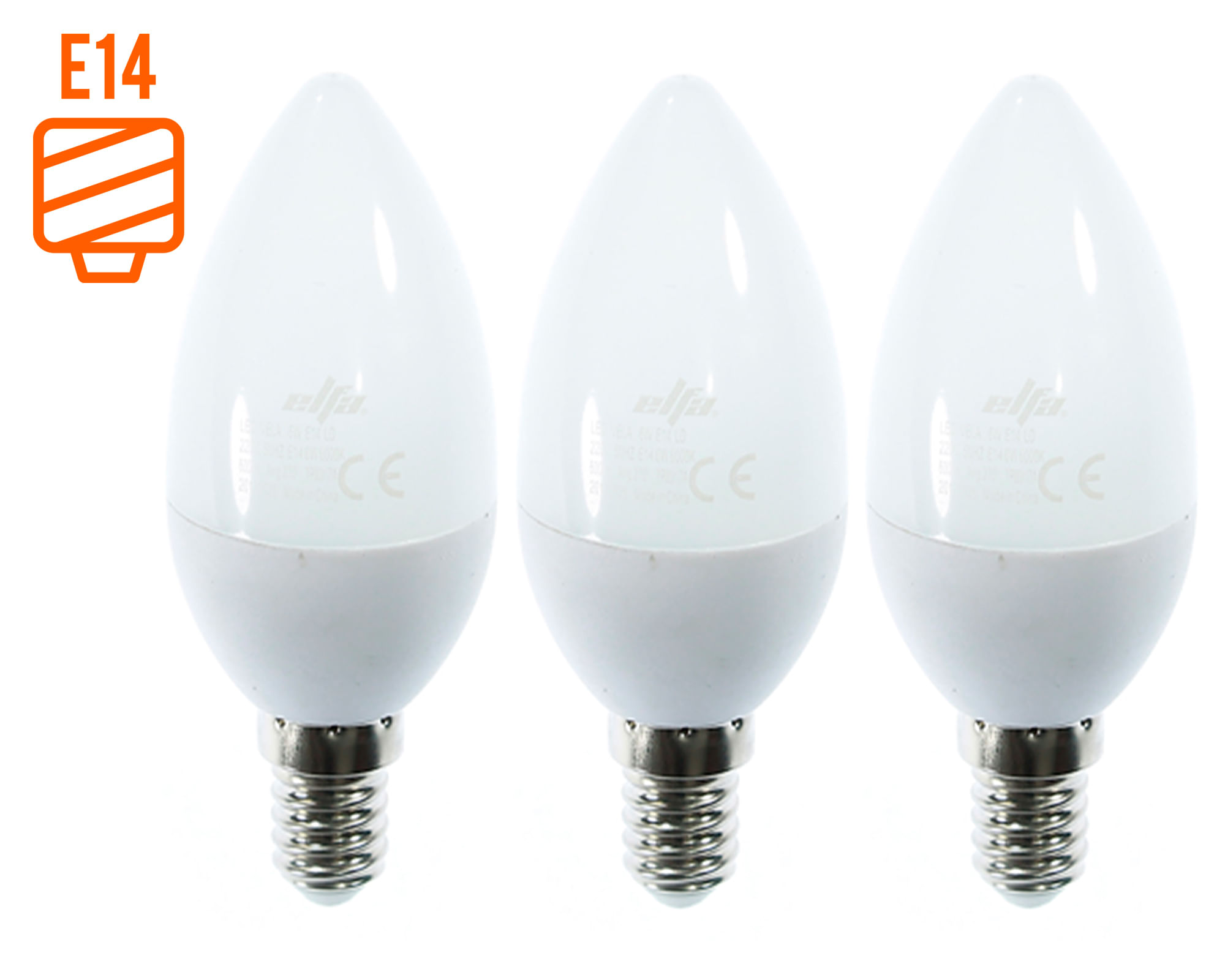 Ampolleta LED 6W E14 fría 3 un.