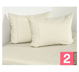 Sábanas 2 plazas 500 Hilos Dobby Thin beige