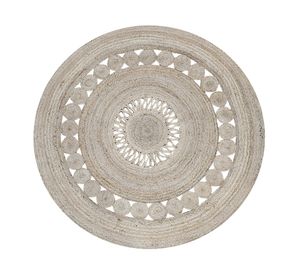 Alfombra redonda Braided yute natural 200 cm