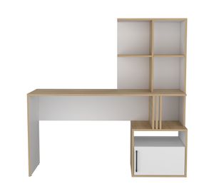 Escritorio Vance blanco/fresno europeo 140x140x50 cm