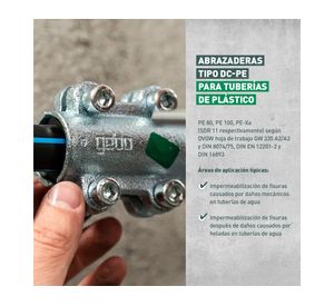 Abrazadera corta para tubo plástico 32 mm