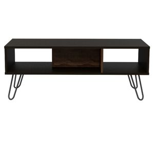 Mesa de centro rectangular Vassel 40x101.1x45 cm wengué/nogal europeo